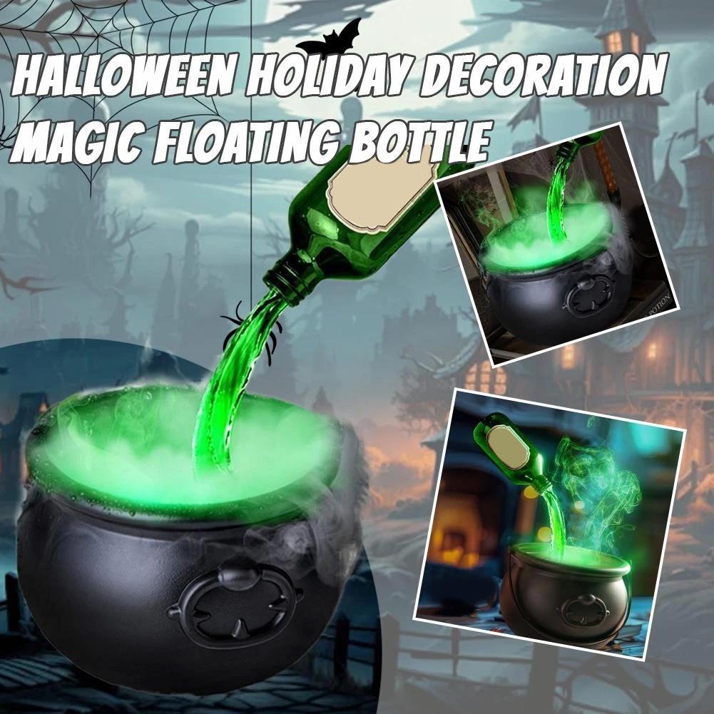Halloween Black Wizard Bowl Magic Float Bottle And Diffuser Indoor Home Bar Magic Party Horror Ghost Props Halloween Decoration(Complete Halloween Kit & Easy Setup