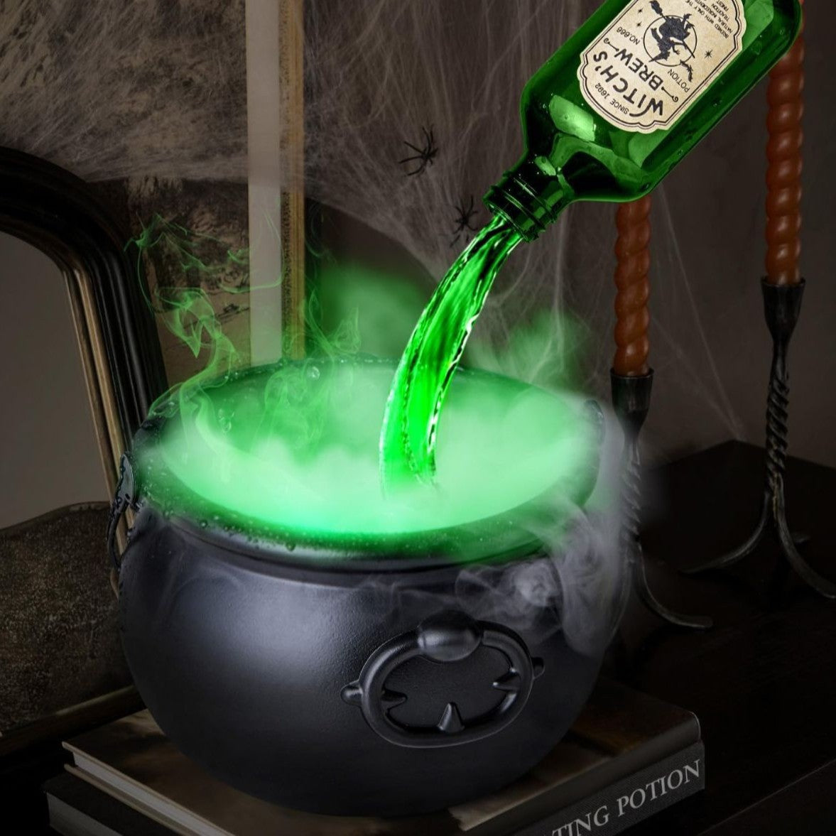Halloween Black Wizard Bowl Magic Float Bottle And Diffuser Indoor Home Bar Magic Party Horror Ghost Props Halloween Decoration(Complete Halloween Kit & Easy Setup