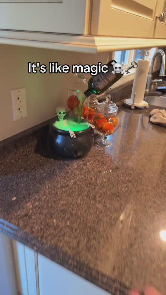 Halloween Black Wizard Bowl Magic Float Bottle And Diffuser Indoor Home Bar Magic Party Horror Ghost Props Halloween Decoration(Complete Halloween Kit & Easy Setup